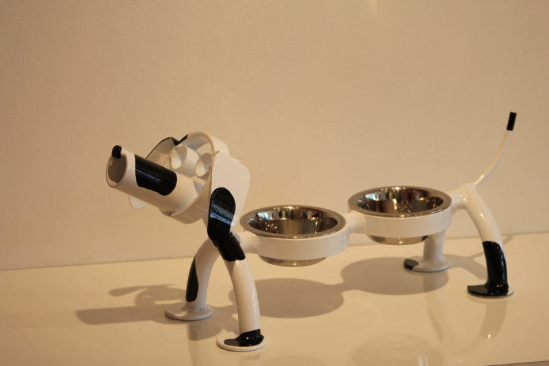 Small Dog with 2 Bowls